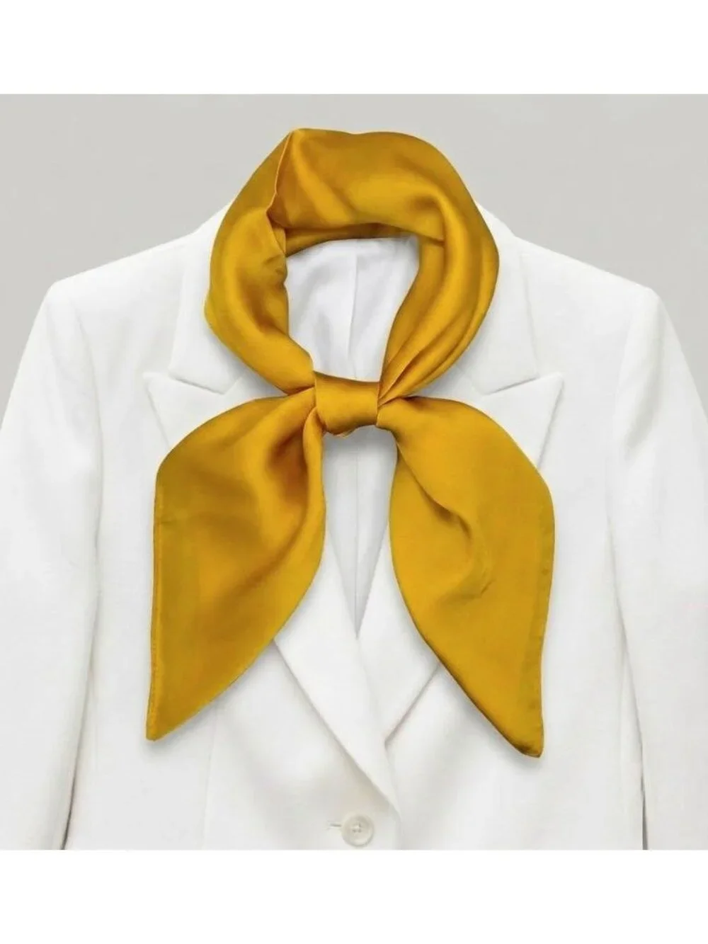 ✨Bandana Silky Soft Square Scarf Mustard Yellow Hiyab Neckerchief Shawl headband